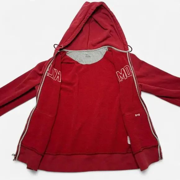 Nike Oklahoma Sooners Red Zip Up Hoodie Swoosh Spellout - Picture 6 of 7